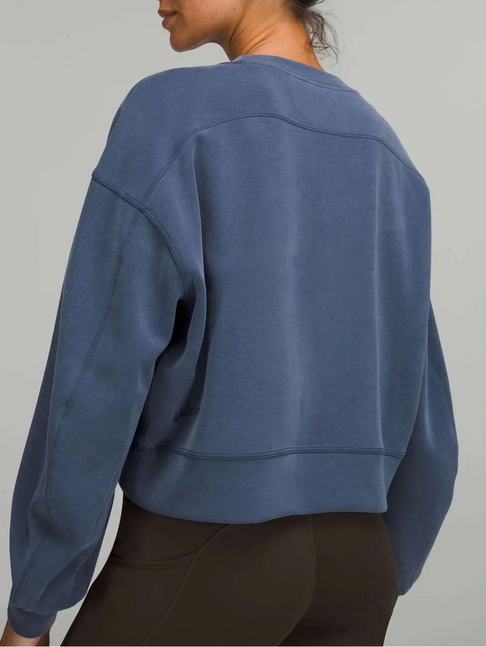 Lululemon Perfectly Oversized Cropped Crew *Softstreme Mineral Blue $118 Retail
